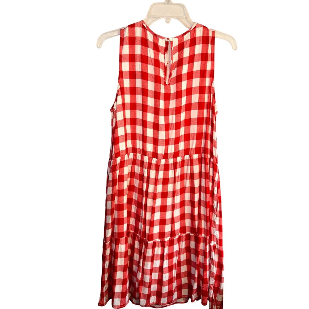Elings Large Red Checked Women's Sleeveless Sun Dress Miss Size 12 14 L - Picture 6 of 7